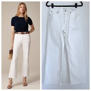 NWT J. Crew Women's High-rise '96 Kickout Jeans in White Denim Size 25